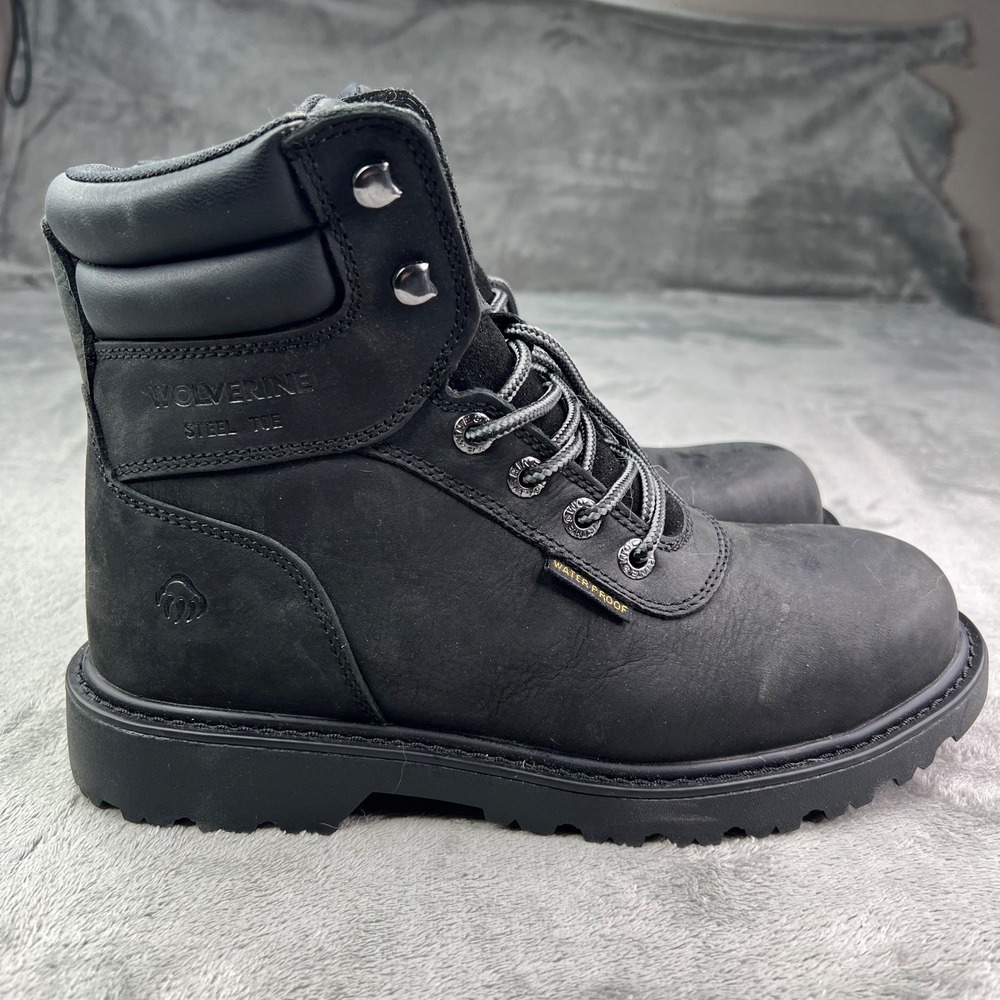 Wolverine Iron Ridge Steel Toe Lace Up Work Boots Mens 7.5 Black W085005 New